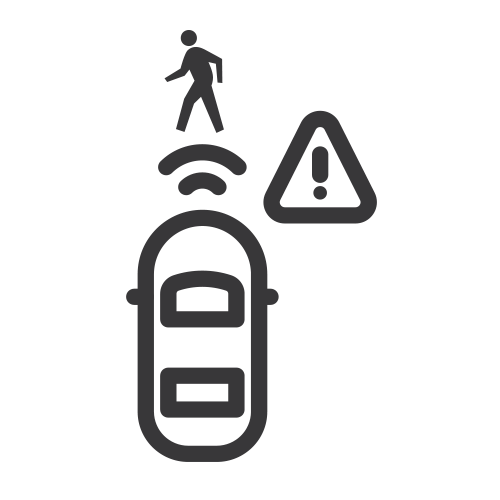 Ícono de asiento de detección de peatón delantera en tu pickup Chevrolet