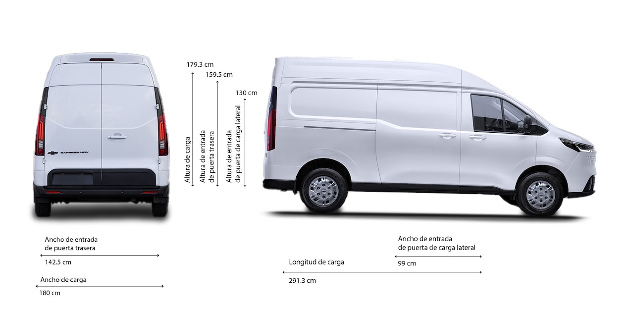 Especificaciones técnicas de tu van de carga, Chevrolet Express Max 2025